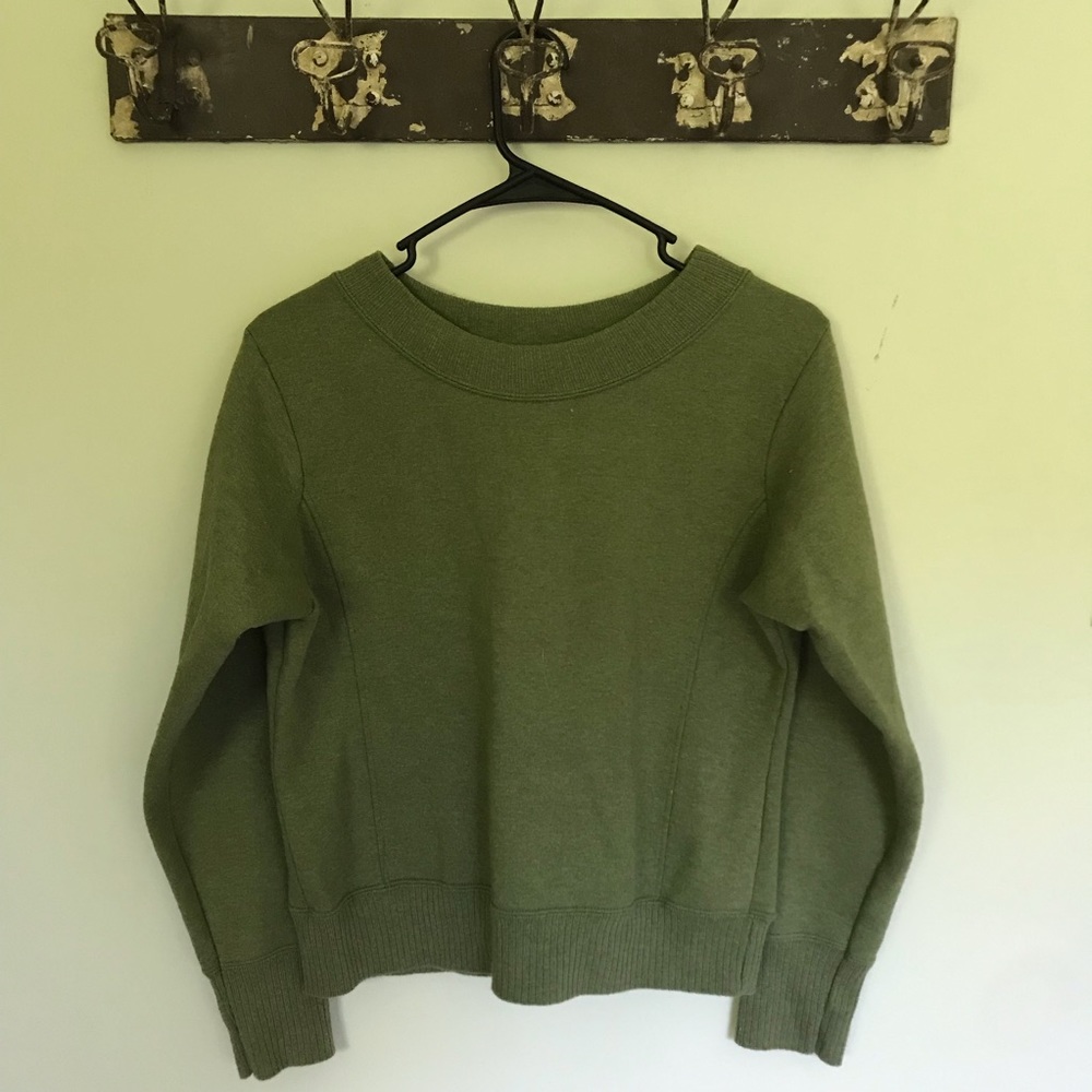 Cropped Olive Green Sweatshirt